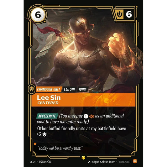 OGN_151a LEE SIN, CENTERED * Riftbound TCG - Unleashed * Body Unit AA-Rare