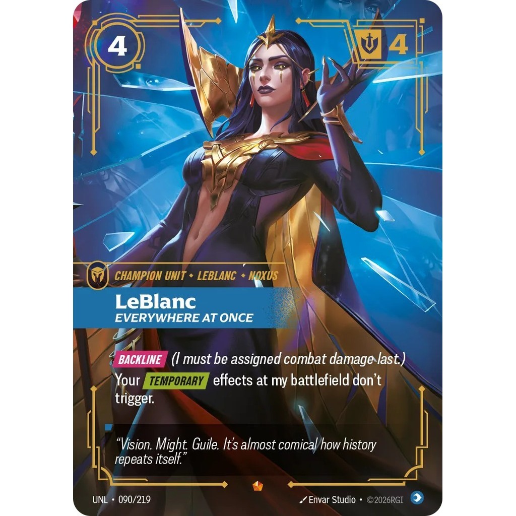UNL_090 LEBLANC, EVERYWHERE AT ONCE * Riftbound TCG - Unleashed * Mind Champion unit Epic