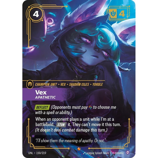 UNL_150 VEX, APATHETIC * Riftbound TCG - Unleashed * Chaos Champion unit Epic