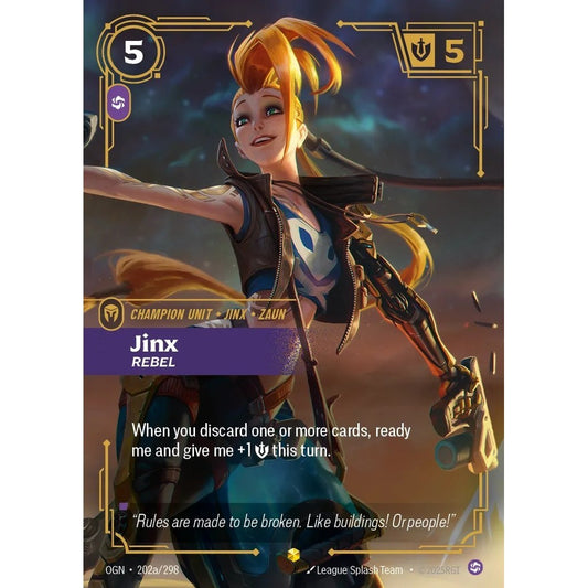 OGN_202a JINX, REBEL * Riftbound TCG - Unleashed * Chaos Unit AA-Epic