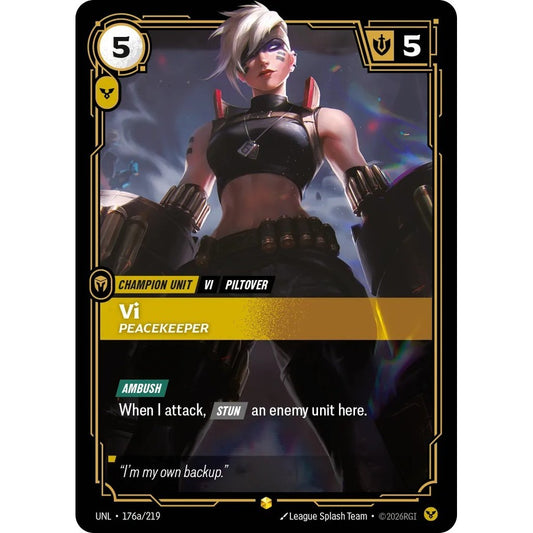 UNL_176a VI, PEACEKEEPER Order * Riftbound TCG - Unleashed * Champion unit Rare Showcase AA
