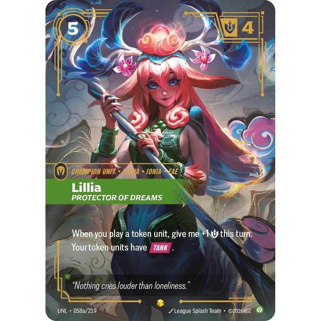 UNL_058a LILLIA, PROTECTOR OF DREAMS Calm * Riftbound TCG - Unleashed * Champion unit Epic Showcase AA