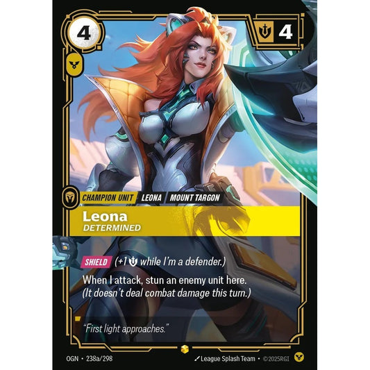OGN_238a LEONA, DETERMINED * Riftbound TCG - Unleashed * Order Unit AA-Rare
