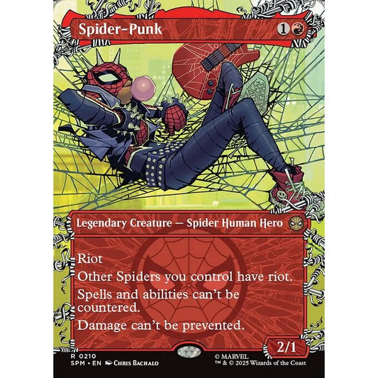 SPM_210 Spider-Punk *Marvel's Spider-Man: Borderless BL Web-Slinger* MTG Magic: The Gathering_Rare