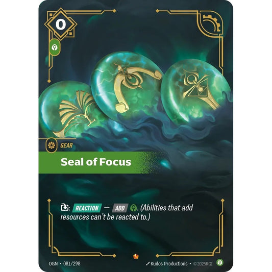 OGN_081 SEAL OF FOCUS * Riftbound TCG - Origins * Calm Gear Epic