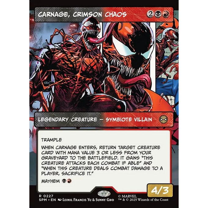 SPM_227 Carnage, Crimson Chaos *Marvel's Spider-Man: Borderless BL Panel* MTG Magic: The Gathering_Rare