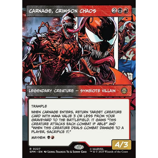 SPM_227 Carnage, Crimson Chaos *Marvel's Spider-Man: Borderless BL Panel* MTG Magic: The Gathering_Rare