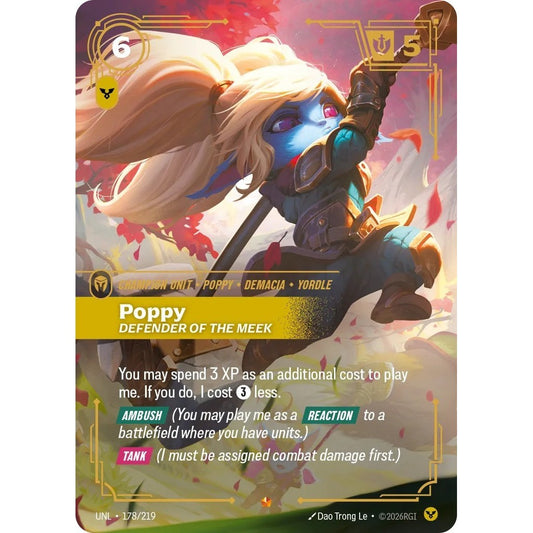 UNL_178 POPPY, DEFENDER OF THE MEEK * Riftbound TCG - Unleashed * Order Champion unit Epic