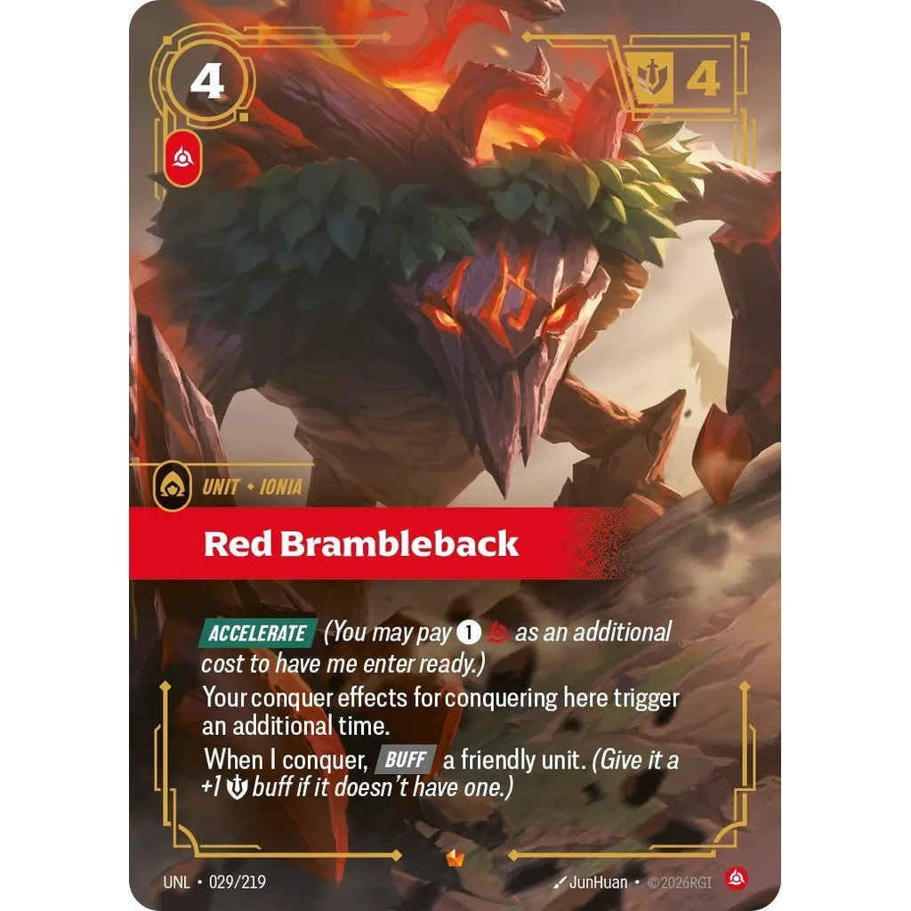 UNL_029 RED BRAMBLEBACK * Riftbound TCG - Unleashed * Fury Unit Epic