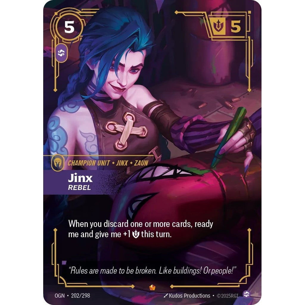 OGN_202 JINX, REBEL * Riftbound TCG - Origins * Chaos Unit Epic