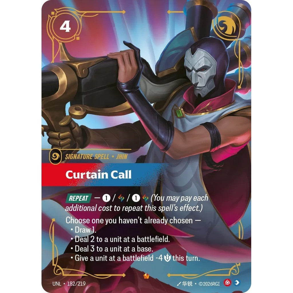 UNL_182 CURTAIN CALL * Riftbound TCG - Unleashed * Fury / Mind Spell Epic