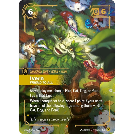 UNL_177 IVERN, FRIEND TO ALL * Riftbound TCG - Unleashed * Order Champion unit Epic