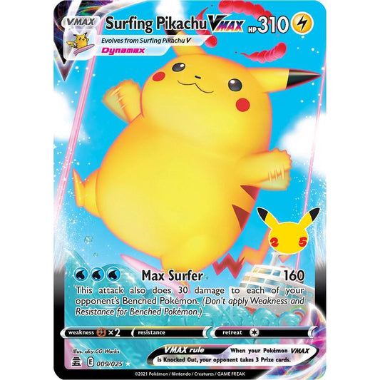 CEL_009/025 Surfing PIKACHU VMAX *Celebrations* FA English Holofoil Pokemon TCG_Full Art Rare