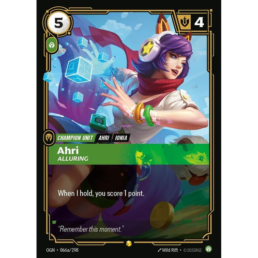 OGN_066a AHRI, ALLURING * Riftbound TCG - Unleashed * Calm Unit AA-Rare