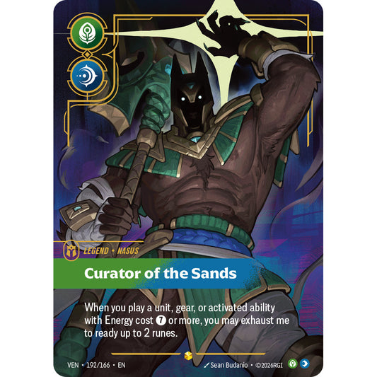 VEN_192 NASUS CURATOR OF THE SANDS (ON) * Riftbound TCG - Vendetta * OVN Overnumber