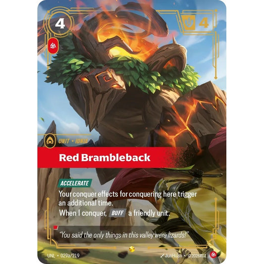 UNL_029a RED BRAMBLEBACK Fury * Riftbound TCG - Unleashed * Unit Epic Showcase AA