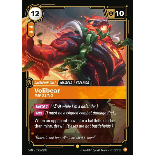 OGN_158a VOLIBEAR, IMPOSING * Riftbound TCG - Unleashed * Body Unit AA-Rare