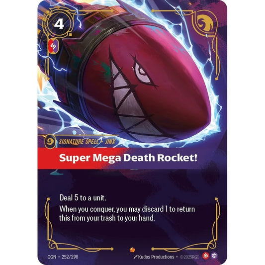 OGN_252 SUPER MEGA DEATH ROCKET! * Riftbound TCG - Origins * Fury Spell Epic