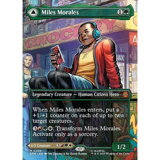 SPM_200 Miles Morales // Ultimate Spider-Man *Marvel's Spider-Man: Borderless BL Scene* MTG Magic: The Gathering_Mythic