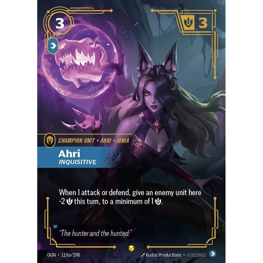 OGN_119a AHRI, INQUISITIVE * Riftbound TCG - Unleashed * Mind Unit AA-Epic