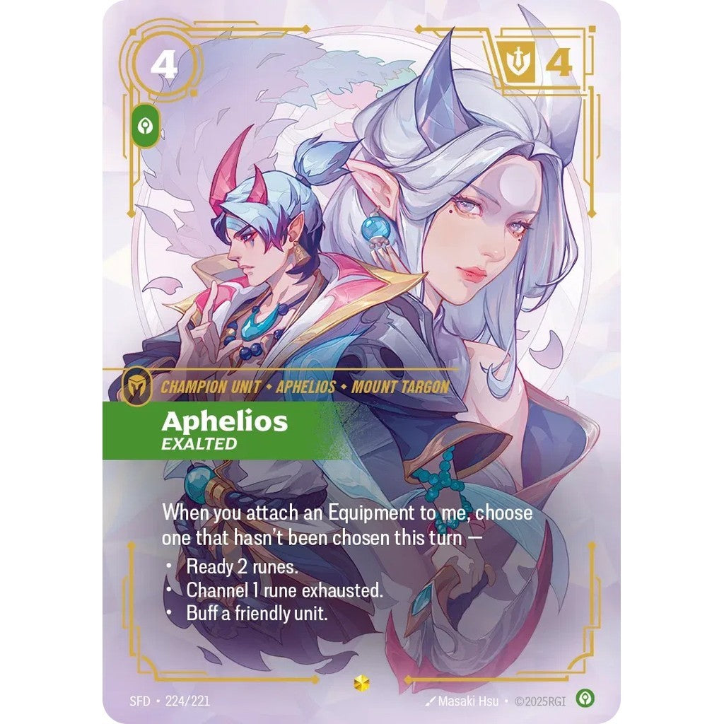 SFD_224 APHELIOS EXALTED (ON) * Riftbound TCG - Spiritforged * OVN Overnumber | Authentic League of Legends