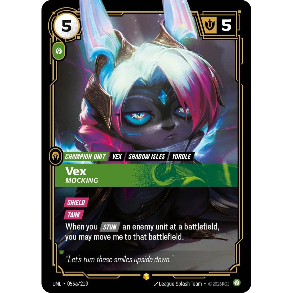 UNL_055a VEX, MOCKING Calm * Riftbound TCG - Unleashed * Champion unit Rare Showcase AA