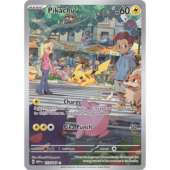 MEW_173/165 PIKACHU *Scarlet & Violet 151* IR English Holofoil Pokemon TCG_Illustration Rare