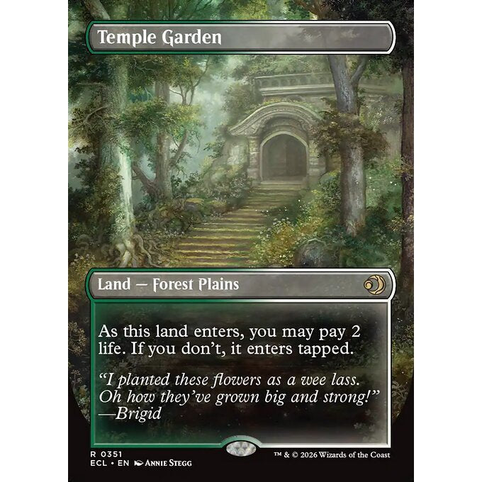 ECL_351 Temple Garden // Temple Garden *Lorwyn Eclipsed Reversible Shockland* MTG Magic: The Gathering_Rare