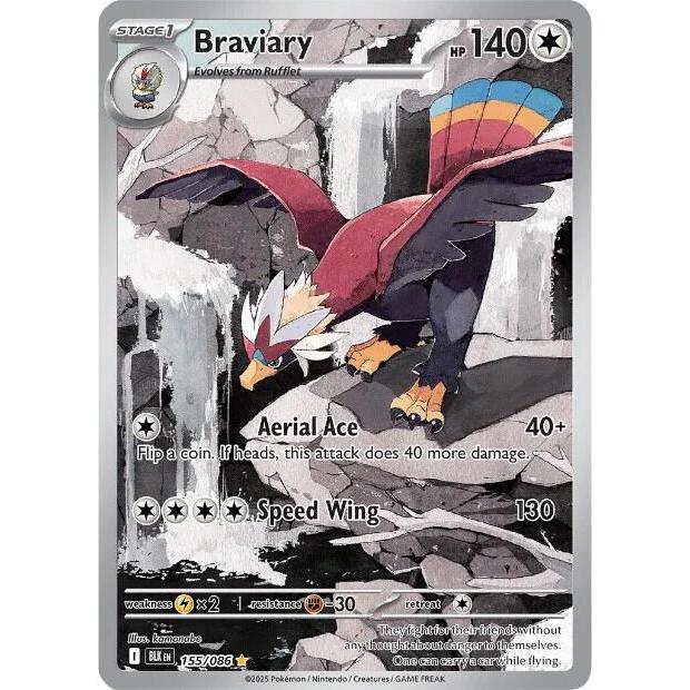 BLK_155/086 BRAVIARY *Black Bolt* IR English Pokemon TCG_Illustration Rare