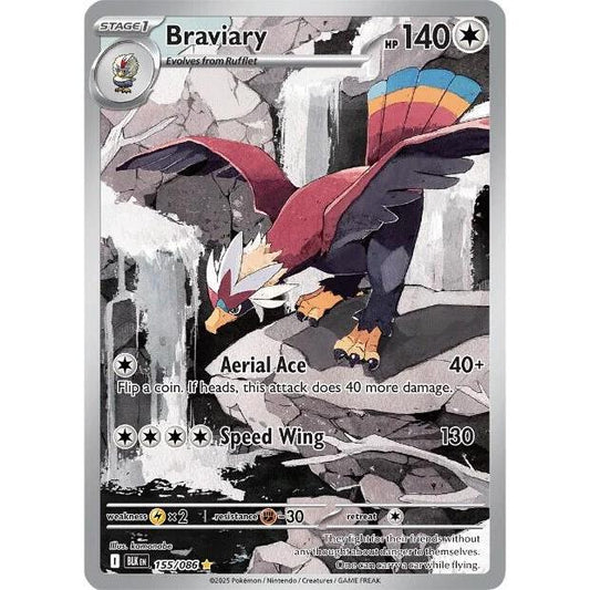 BLK_155/086 BRAVIARY *Black Bolt* IR English Pokemon TCG_Illustration Rare