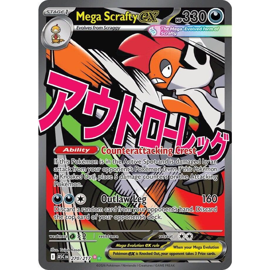 ASC_270/217 Mega SCRAFTY EX *Ascended Heroes* MA English Pokemon TCG_Mega Attack Rare