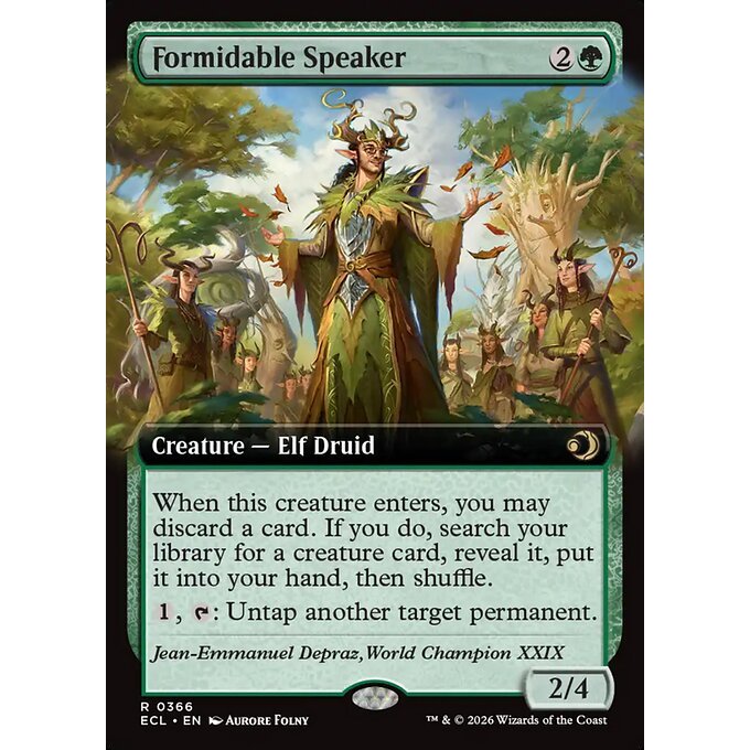 ECL_366 Formidable Speaker *Lorwyn Eclipsed Extended Art EA* MTG Magic: The Gathering_Rare