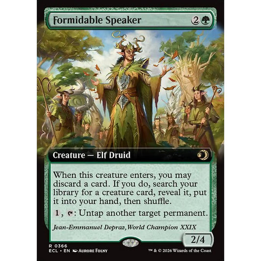 ECL_366 Formidable Speaker *Lorwyn Eclipsed Extended Art EA* MTG Magic: The Gathering_Rare
